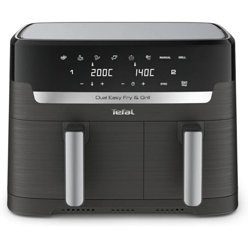 Tefal Easy Fry Dual Zone Digital air fryer, 2 Drawers, 8.3L, 8in1, Uses No Oil, Air Fry, Extra Crisp