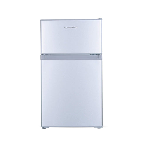 Cookology UCFF87SL 47cm Freestanding under counter Small Fridge Freezer in Silver