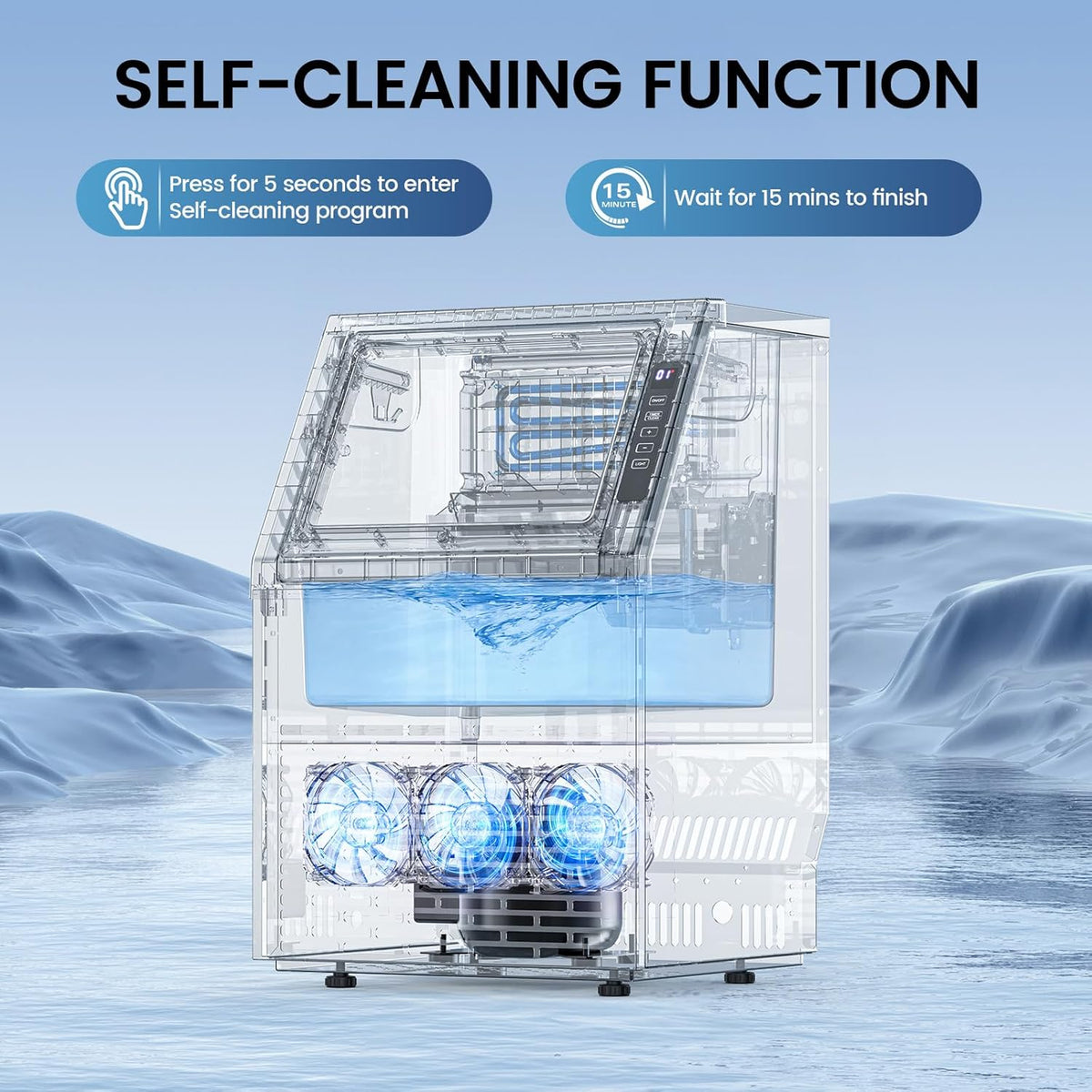 80Lbs/24H Undercounter ice Machine with 28Lbs Ice Storage Capacity
