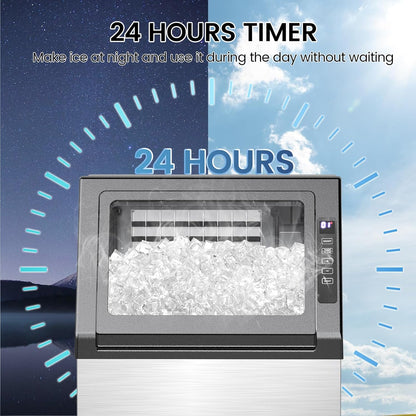 80Lbs/24H Undercounter ice Machine with 28Lbs Ice Storage Capacity