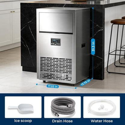 100Lbs/24H Commercial Ice Maker 58045RCI0 - STEEL