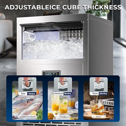 100Lbs/24H Commercial Ice Maker 58045RCI0 - STEEL