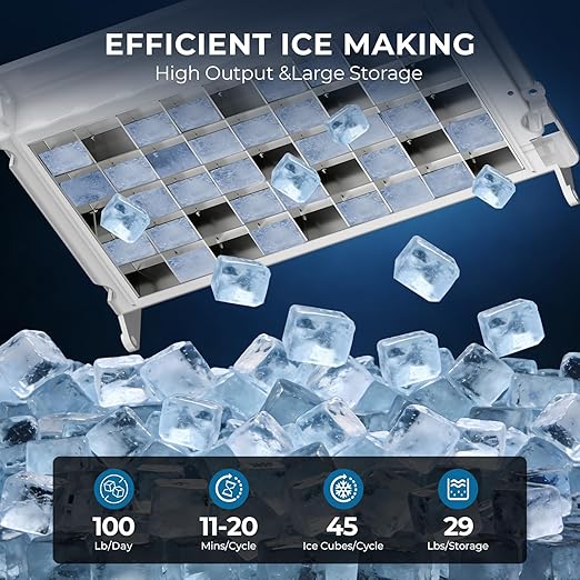 100Lbs/24H Commercial Ice Maker 58045RCI0 - STEEL