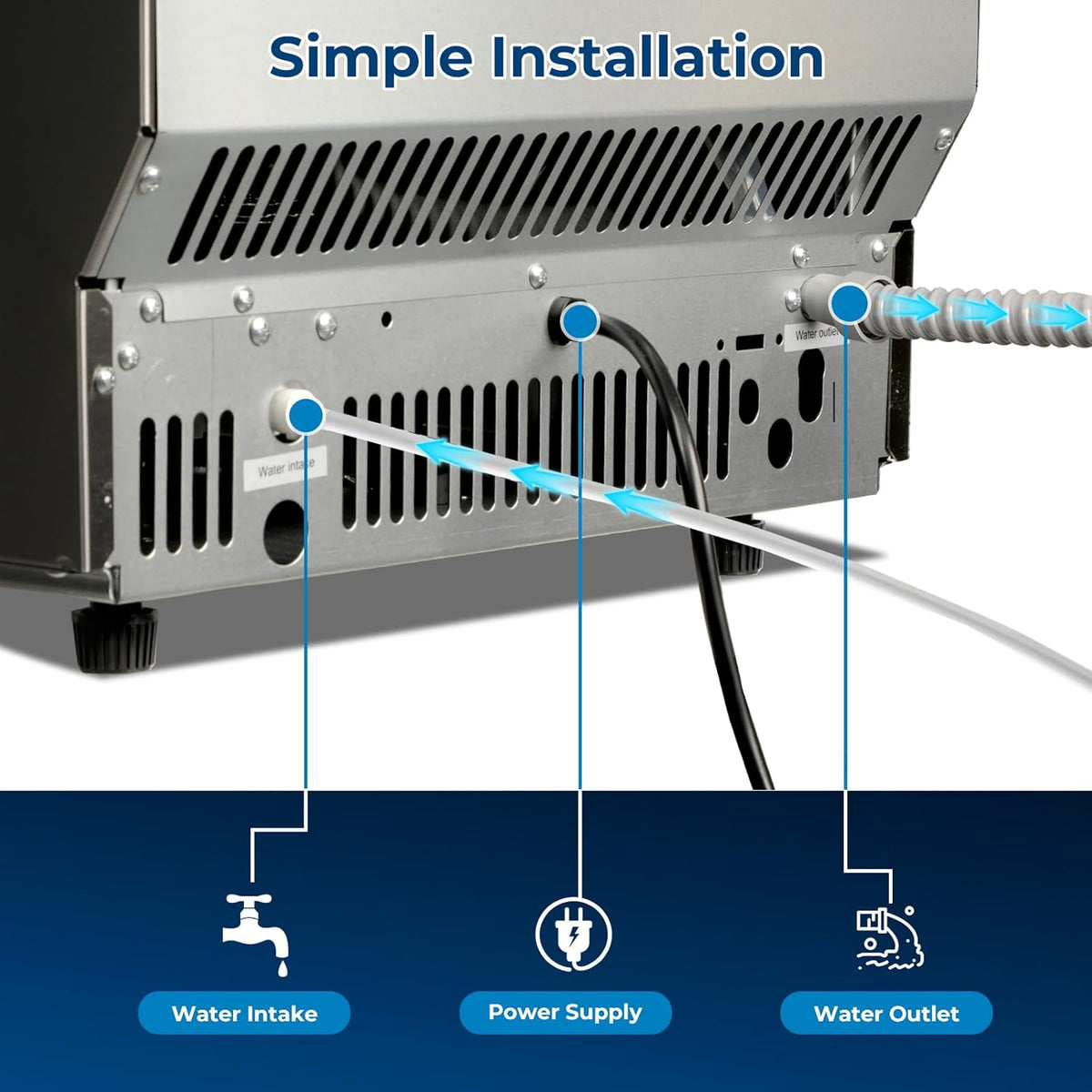 100Lbs/24H Commercial Ice Maker 58045RCI0 - STEEL