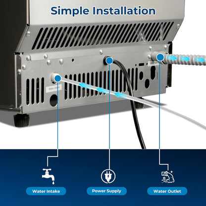 100Lbs/24H Commercial Ice Maker 58045RCI0 - STEEL