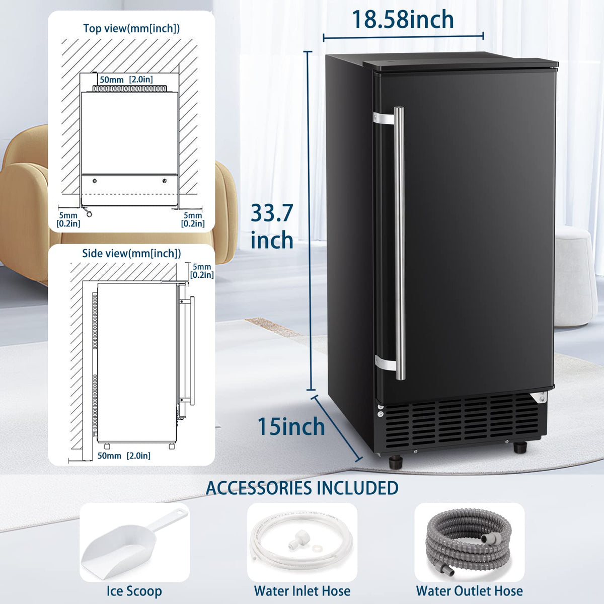 Commercial Ice Maker, Free Standing and Built In Ice Maker