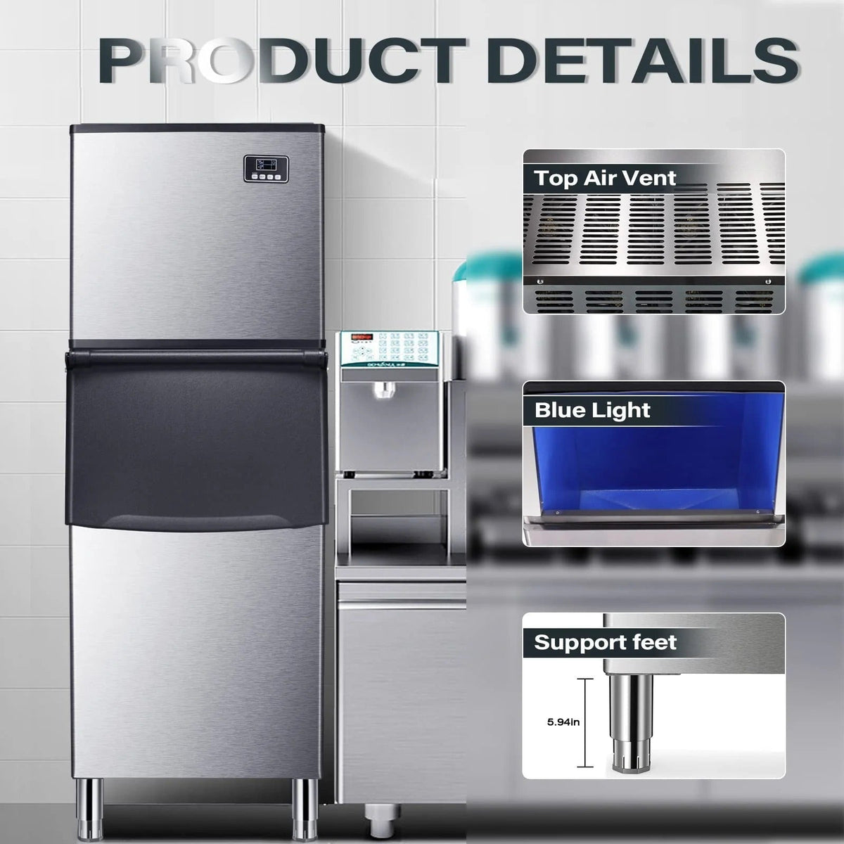 Commercial Ice Maker Machine Freezer Large Storage