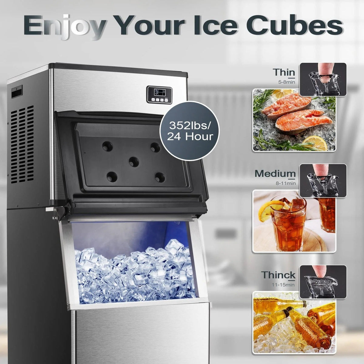 Commercial Ice Maker Machine Freezer Large Storage