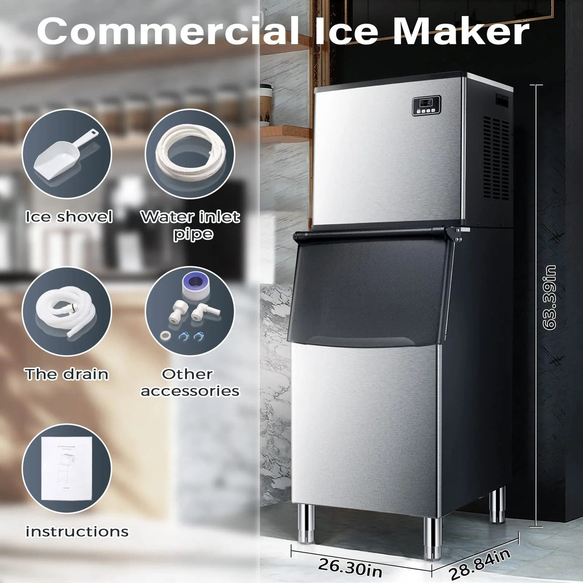 Commercial Ice Maker Machine Freezer Large Storage
