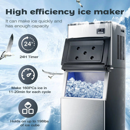 Commercial Ice Maker Machine Freezer Large Storage