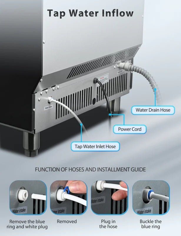 Commercial Ice Maker Machine,100Lbs/Day,45 Cubes/Batch in 11 - 20 Mins,Stainless Steel Freestanding