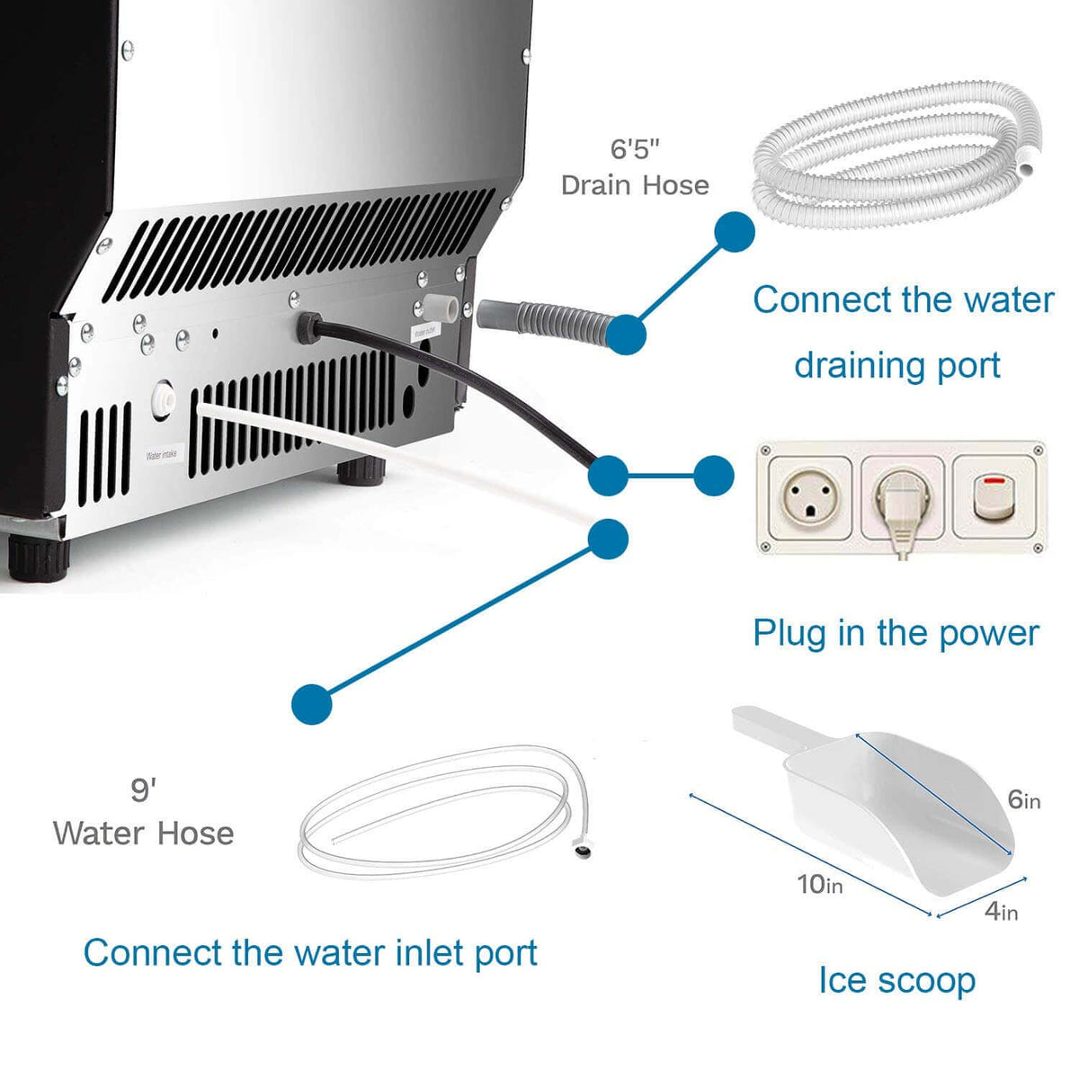 Commercial Ice Makers Machine Stainless Steel Makers 200 Lbs of Ice
