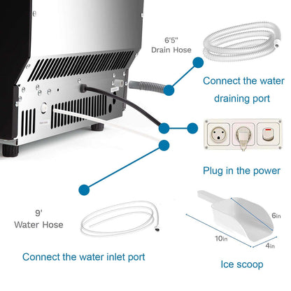 Commercial Ice Makers Machine Stainless Steel Makers 200 Lbs of Ice