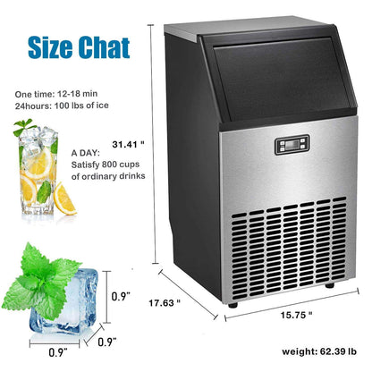 Commercial Ice Makers Machine Stainless Steel Makers 200 Lbs of Ice