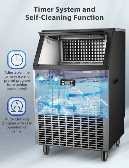 Commercial Ice Makers Machine Stainless Steel Makers Freestanding