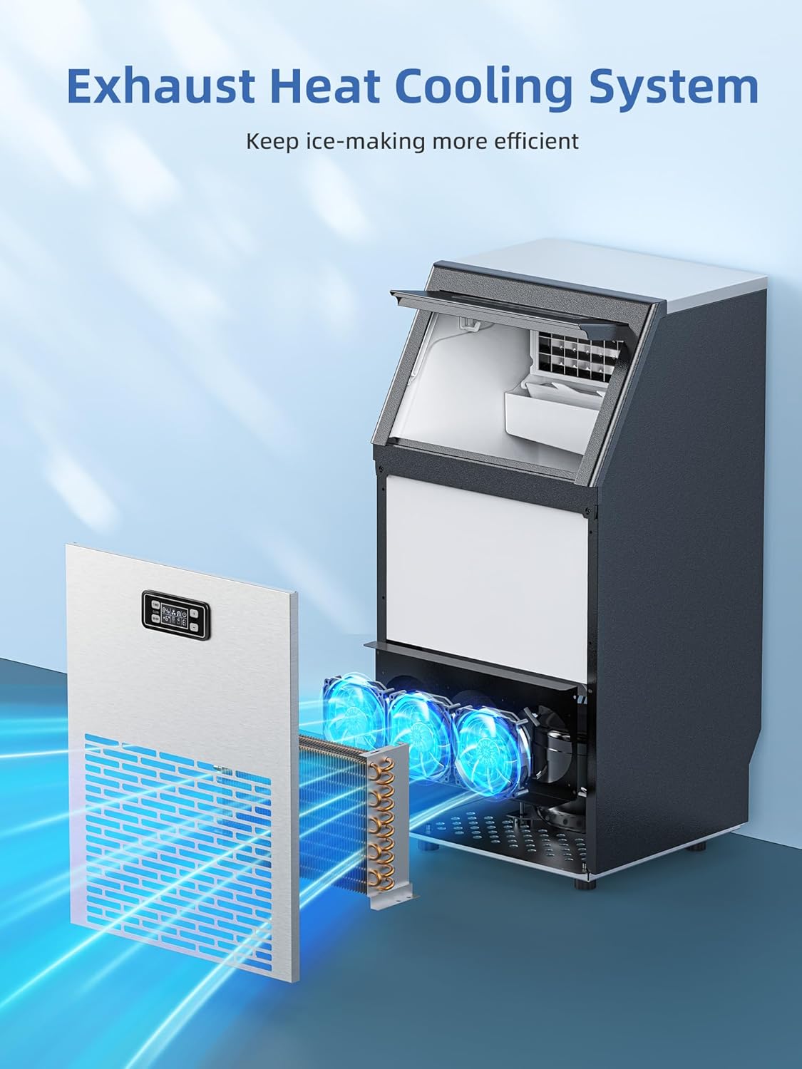 Commercial Ice Makers Machine Stainless Steel Makers Freestanding