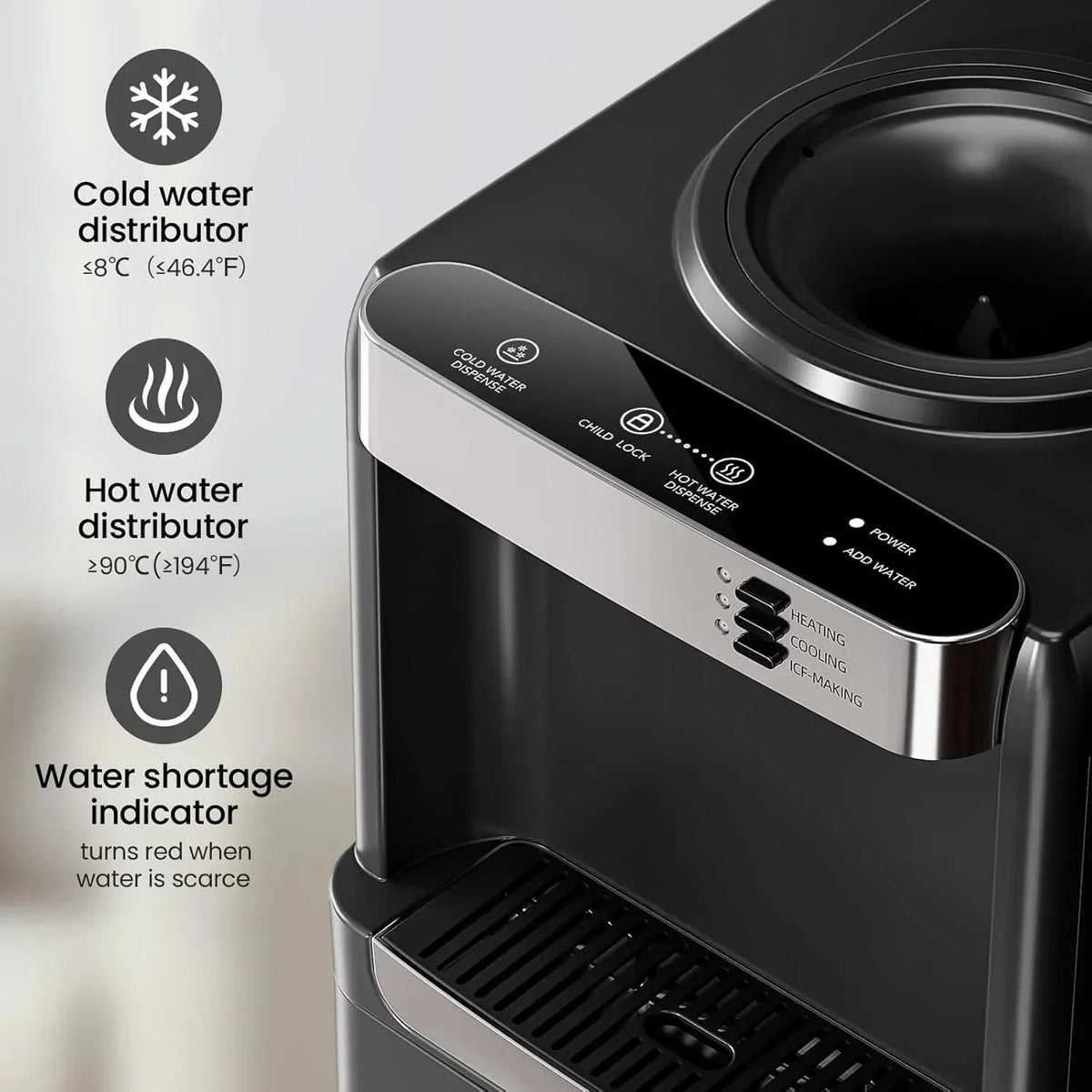 Water Cooler Dispenser with Ice Maker
