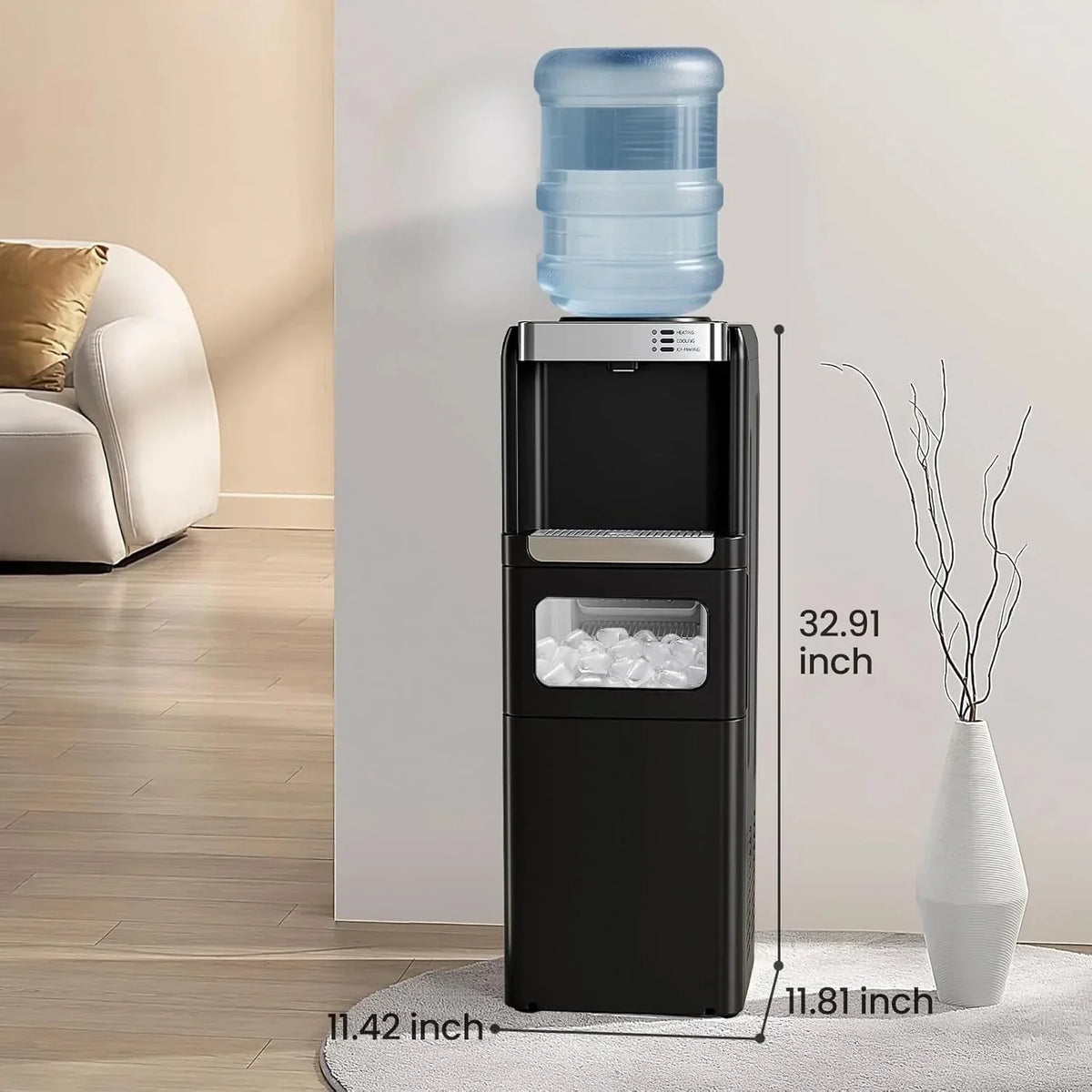 Water Cooler Dispenser with Ice Maker