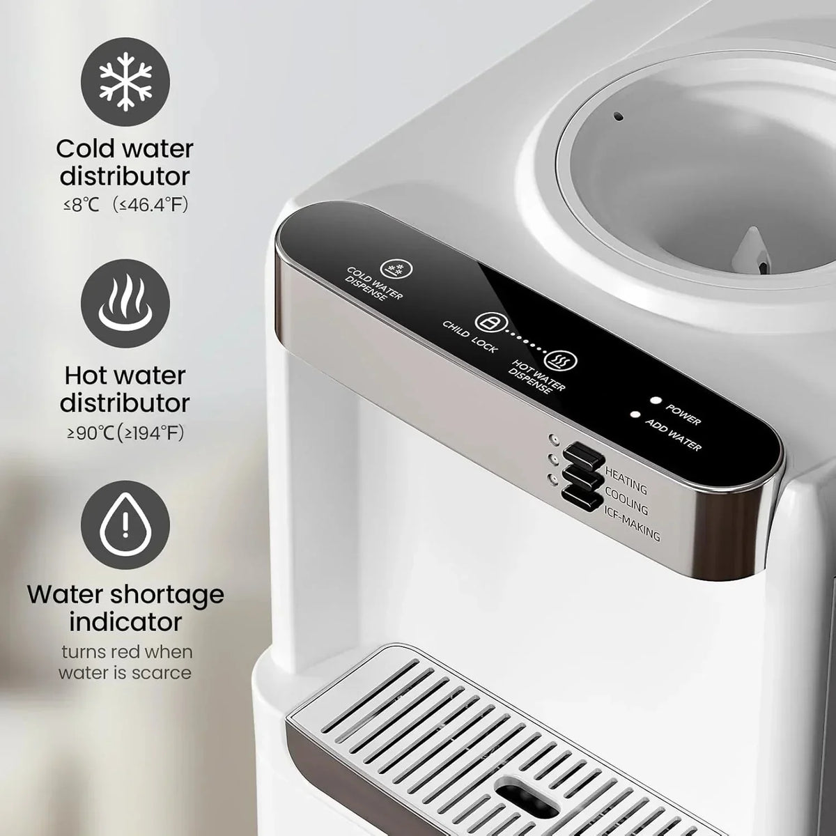 Water Cooler Dispenser with Ice Maker